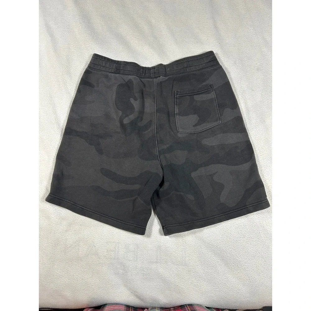 Hollister Sweat Shorts Mens Medium Black Camo Fleece Drawstring Athletic‎